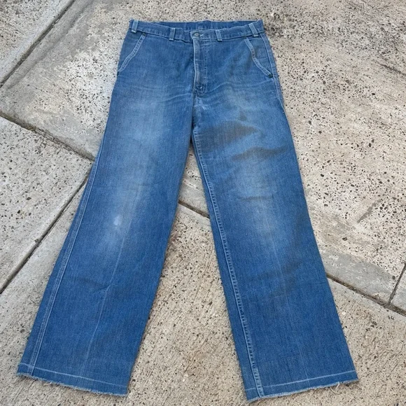 Levi's vintage (70s)white tag Wide Leg Women's carpenters Jeans - Picture 7 of 16